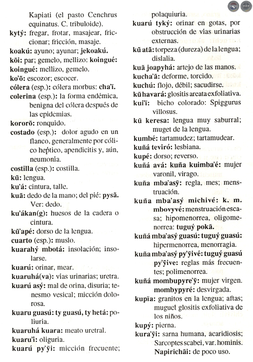 DICCIONARIO MÉDICO GUARANÍ – ESPAÑOL, 1997 - POR DIONISIO M. GONZÁLEZ TORRES